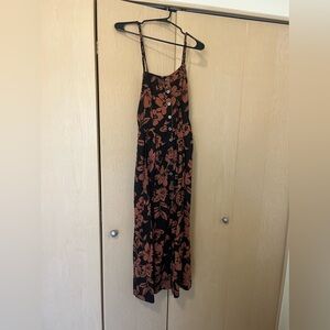 Free People Black and Brown Floral Maxi Dress